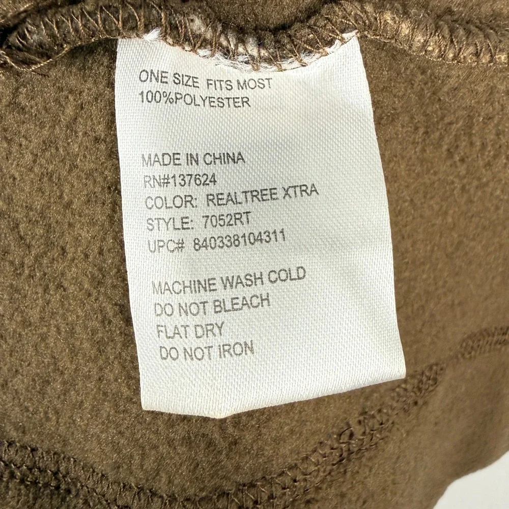Realtree Balaclava Hood Mens OSFM Brown Camo Fleece Adjustable Drawstring